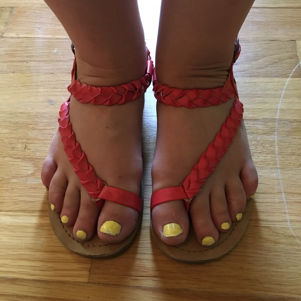 Salmon Braided Sandals
